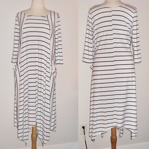 Long Sleeve Maxi Dress | Black & White | 1X